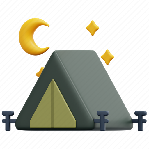 Camping, camp, tent, outdoor, adventure, holidays, travel 3D illustration - Download on Iconfinder