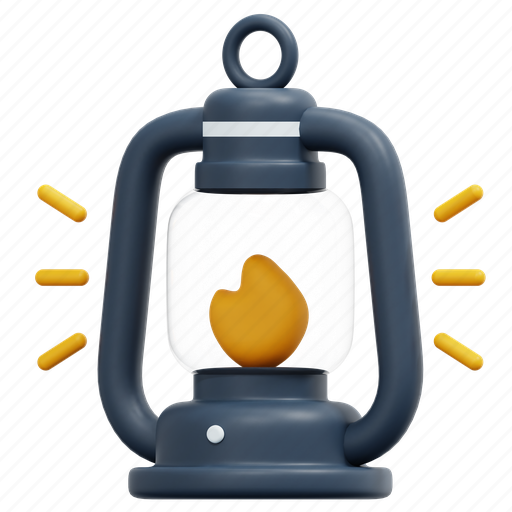 Lantern, camping, candle, oil, lamp, fire, flame 3D illustration - Download on Iconfinder