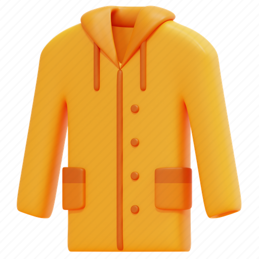 Raincoat, garment, outdoor, clothing, overcoat, clothes, jacket 3D illustration - Download on Iconfinder