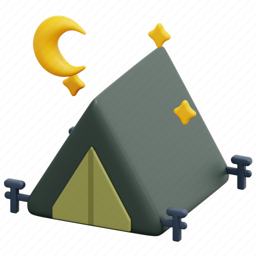 Camping, camp, tent, outdoor, travel, adventure, holidays 3D illustration - Download on Iconfinder