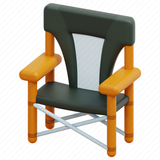 Camping, chair, furniture, and, household, comfortable, folding 3D illustration - Download on Iconfinder