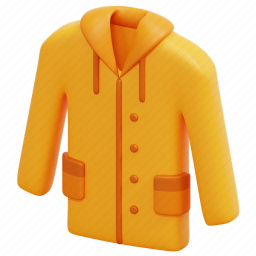 Raincoat, garment, outdoor, clothing, jacket, overcoat, clothes 3D illustration - Download on Iconfinder
