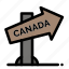 canada, direction, location, sign 