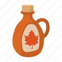 bottle, cartoon, food, maple, pure, sweet, syrup