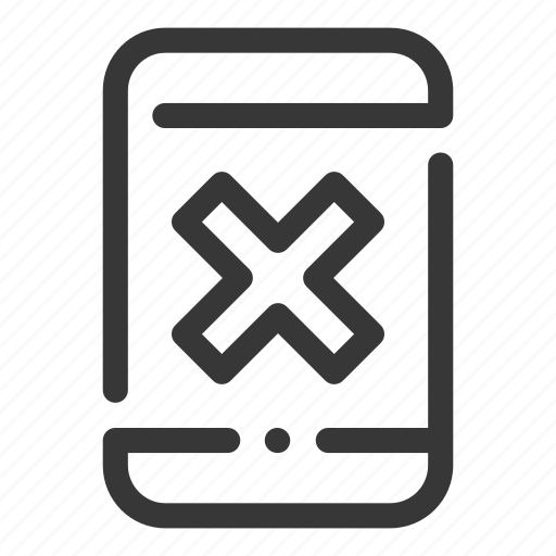 Mobile, phone, smartphone, cross, x, reject, cancel icon - Download on Iconfinder