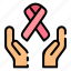 ribbon, cancer ribbon, cancer awareness, solidarity, breast, breast cancer, charity, donation, sympathy 