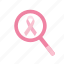 cancer, magnifier, magnifying, research, world, ribbon, awareness, medical, medicine 