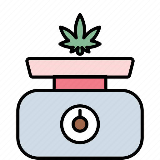 Scale, weight, cannabis, cannabidiol, marijuana, weed, leaf icon - Download on Iconfinder