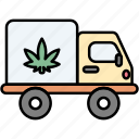 truck, delivery, marijuana, cannabidiol, shipping, logistics
