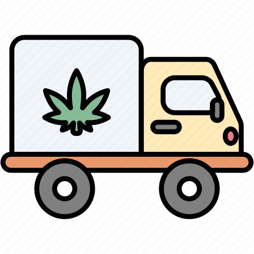 Truck, delivery, marijuana, cannabidiol, shipping, logistics icon - Download on Iconfinder