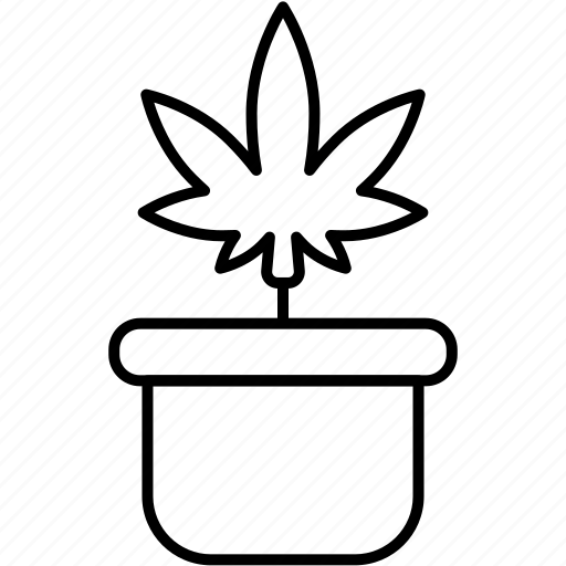 Pot, plant pot, cannabis, marijuana, plant, nature, leaf icon - Download on Iconfinder