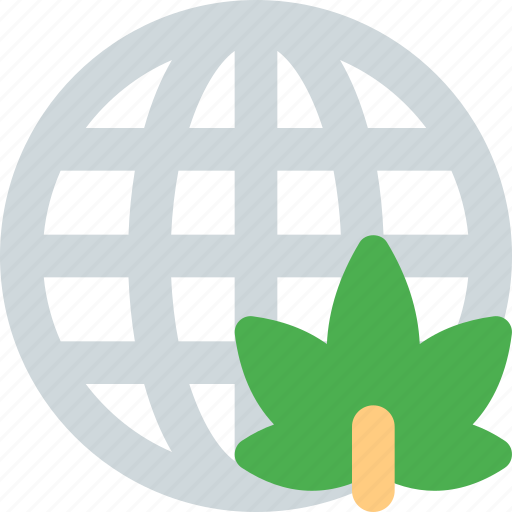 Globe, cannabis, marijuana icon - Download on Iconfinder