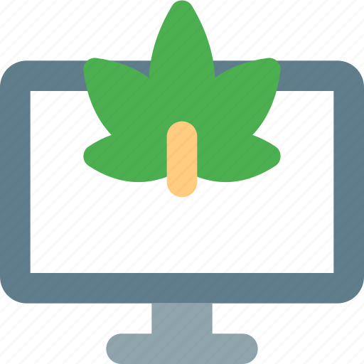 Monitor, cannabis, display icon - Download on Iconfinder