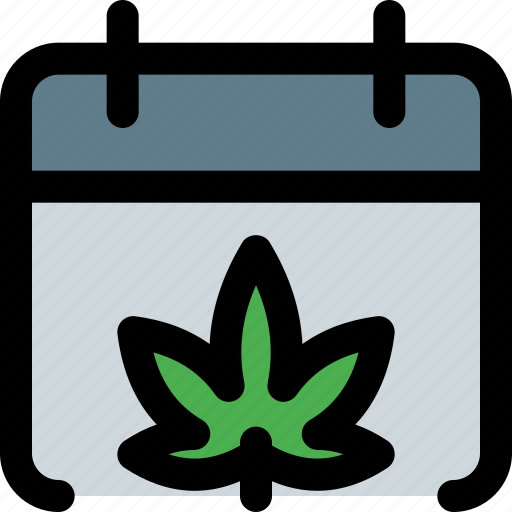 Calendar, cannabis, leaf icon - Download on Iconfinder