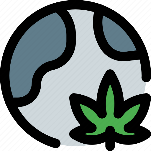 Globe, cannabis, global icon - Download on Iconfinder