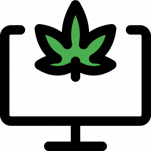 Monitor, cannabis, screen icon - Download on Iconfinder
