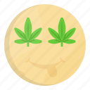 cannabis, marijuana, drug, weed, addicted, face, emoji