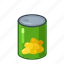 canned, food, corn 
