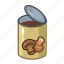 canned, food, mushrooms, open 