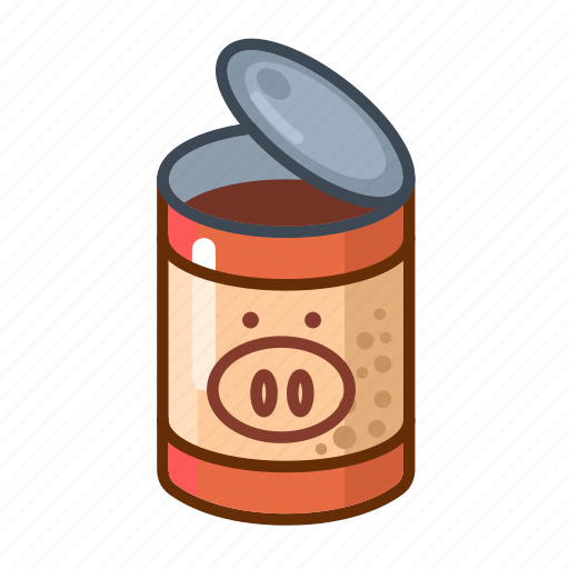 Canned, food, pork, open icon - Download on Iconfinder