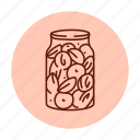 pickled, apricots, jar