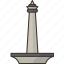 jakarta, indonesia, national, monument, landmark
