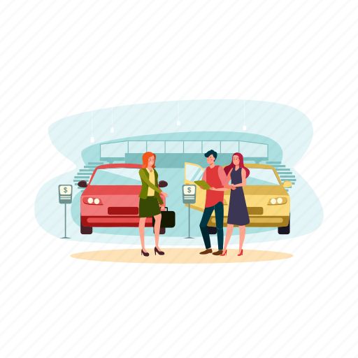 Agent, dealership, car, automobile, rent, deal, purchase illustration - Download on Iconfinder