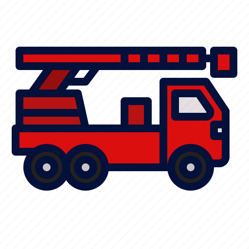 Firetruck, emergency, fire, fighter, rescue, truck, stair icon - Download on Iconfinder