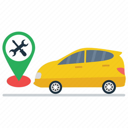Car location, car tracker, driving location, gps, vehicle navigation, workshop location icon - Download on Iconfinder