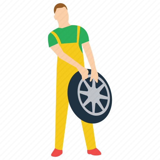 Auto repairman, car mechanic, mechanic, tyre changing, workshop worker icon - Download on Iconfinder