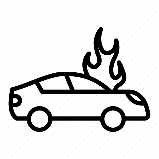 Autonomous, burnout, car, disaster, fire, flame, vehicle icon - Download on Iconfinder