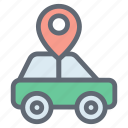 location, service, car, map