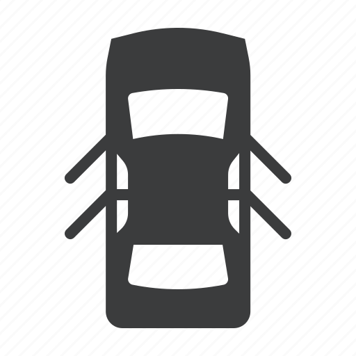 Automobile, car, door, doors, open, top, view icon - Download on Iconfinder