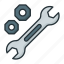 spanner, open sided, wrench, bolts, repairing tool 