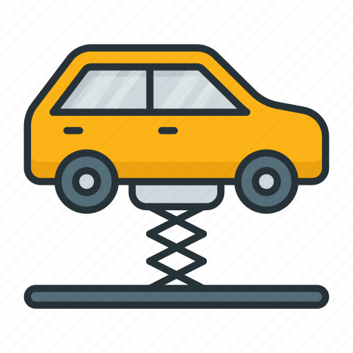 Car, garage lifter, vehicle lifter, hydraulic lifter, automotive, autonomous icon - Download on Iconfinder