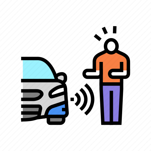 Pedestrian, sensor, car, self, vehicle, drive icon - Download on Iconfinder