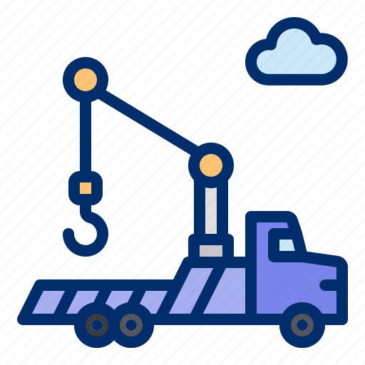 Construction, crane, hook, truck, vehicle icon - Download on Iconfinder