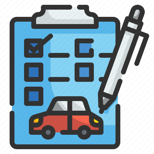 Checklist, document, car, pen, agreement, contract, clipboard icon - Download on Iconfinder
