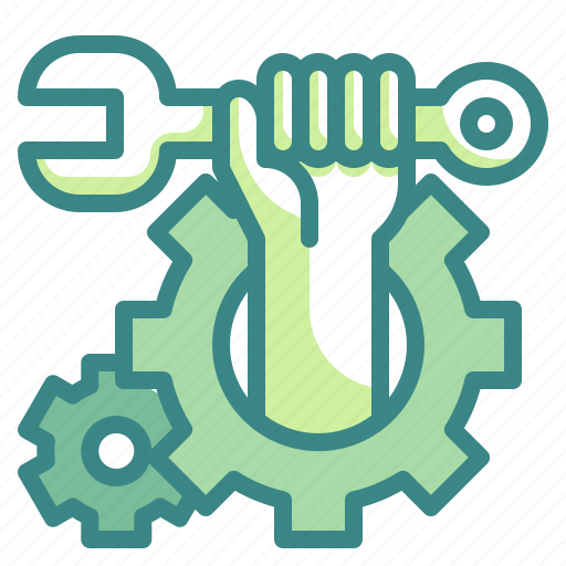 Hand, maintenance, equipment, wrench, gears, repair, car icon - Download on Iconfinder