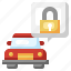 locking, automobile, padlock, security, car 