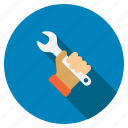 handle, wrench, repair, service, spanner, tool, work 