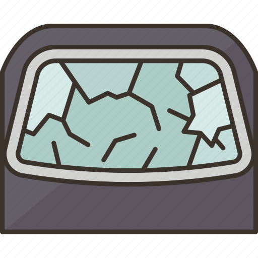 Rear, window, glass, broken, vandalism icon - Download on Iconfinder