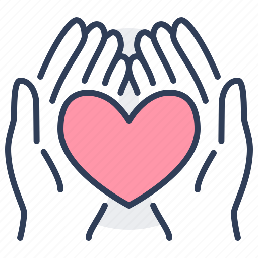 Hands, donation, donate, charity, heart, love icon - Download on Iconfinder