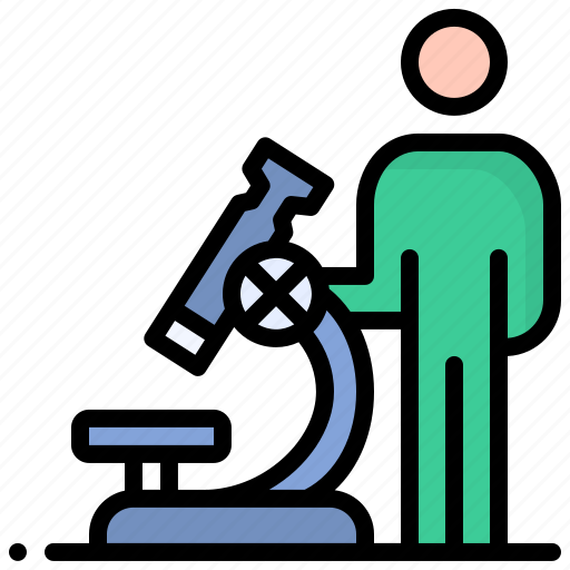 Biologist, microscope, lab, researcher, education, scientist icon - Download on Iconfinder