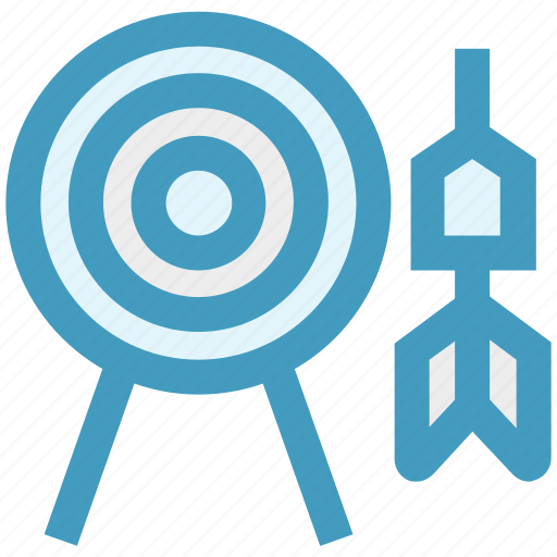 Arrow on target, bulls eye, dart, dartboard, goal, target icon - Download on Iconfinder