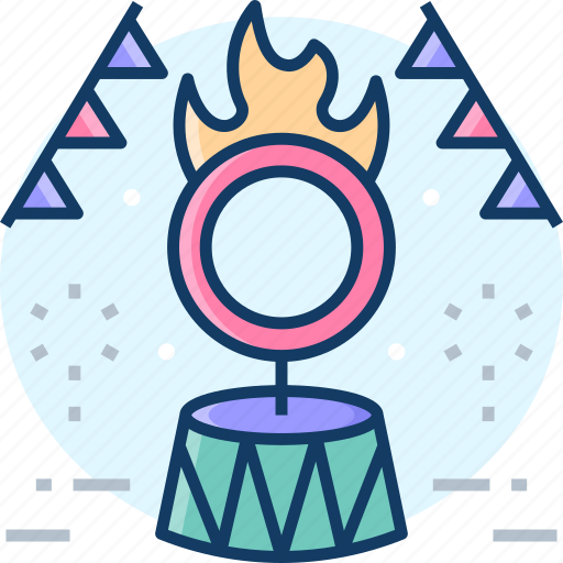 Circus, lion, fire, ring, stunt, animal icon - Download on Iconfinder