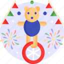unicycle, festival, amusement park, festive, carnival, celebration, circus