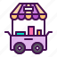 business, candy, cart, cream, ice, shop 