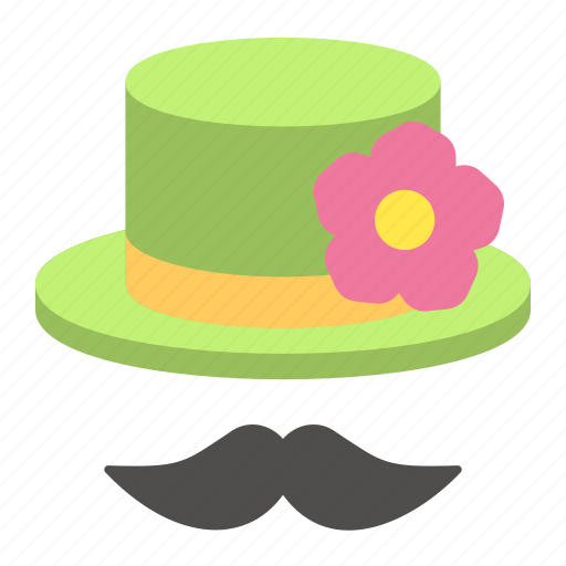 Carnival, costume, fashion, flower, hat, moustache icon - Download on Iconfinder