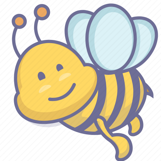Bee, honeybee, apis, apidae, insect, cartoon, cute icon - Download on Iconfinder